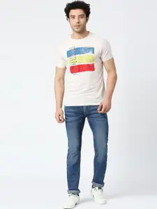 Pepe Jeans Men Heavy Fade Clean Look Vapour Slim Fit Stretchable Jeans