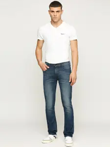 Pepe Jeans Men Mid-Rise Vapour Slim Fit Heavy Fade Stretchable Jeans