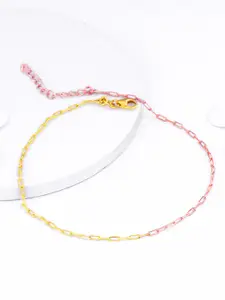 GIVA 925 Sterling Silver Rose Gold & Gold Plated Anklets