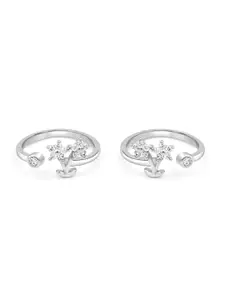 Zarkan 92.5 Sterling Silver CZ-Studded Natures Rhymes Toe Rings