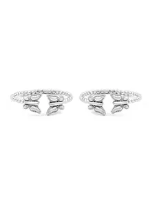 Zarkan 92.5 Sterling Silver Rhodium-Plated Pair Perfection Butterfly Toe Rings