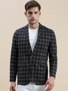 SHOWOFF Checked Slim-Fit Single-Breasted Blazer