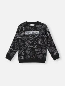 Pepe Jeans Boys Typography Printed Pullover Sweatshirt