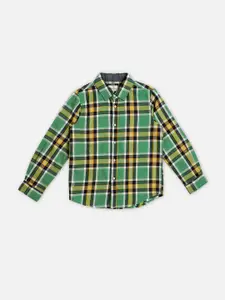 Pepe Jeans Boys Green Checked Casual Shirt