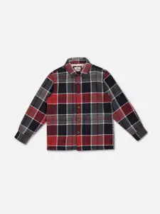 Pepe Jeans Boys Red Checked Casual Shirt