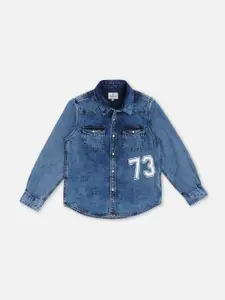 Pepe Jeans Boys Faded Spread Collar Pure Cotton Casual Shirt