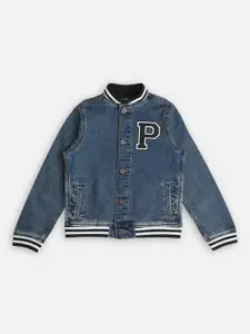 Pepe Jeans Boys Typography Printed Cotton Denim Jacket