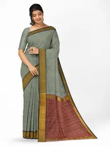 APCO Grey Pure Cotton Handloom Saree