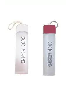 WELOUR Multicoloured Set of 2 Glass Solid Water Bottle