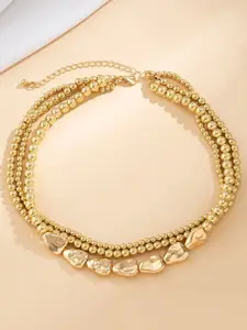 OOMPH Gold-Plated Pearls Multi Layer Choker Necklace
