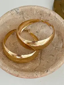 OOMPH Gold-Toned Contemporary Hoop Earrings