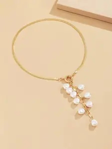 OOMPH Gold-Toned & White Handcrafted Necklace