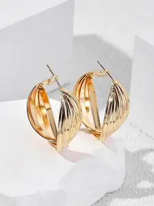 OOMPH Twisted Oval Shaped Hoop Earrings