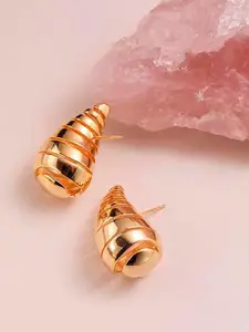 OOMPH Gold-Toned Contemporary Studs Earrings
