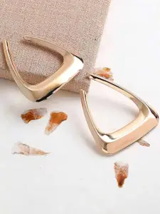 OOMPH Metal Triangle Shape Half Hoop Earrings