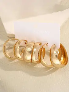 OOMPH Gold-Toned Contemporary Hoop Earrings