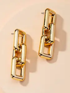 OOMPH Gold-Toned Square Drop Earrings