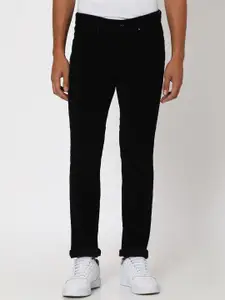 Mufti Men Slim Fit Corduroy Clean Look Dark Shade Stretchable Jeans