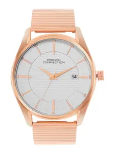 French Connection Men Textured Stainless Steel Analogue Watch FCN056F