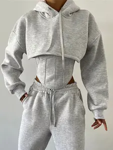LULU & SKY Corset With Hooded Jacket & Joggers Co-Ords