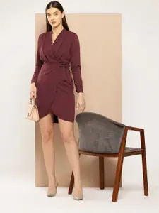 Chemistry Waist Tie-Up Tulip Hem Wrap Dress