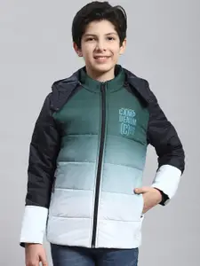 Monte Carlo Boys Colourblocked Detachable Hooded Long Sleeve Lightweight Padded Jacket