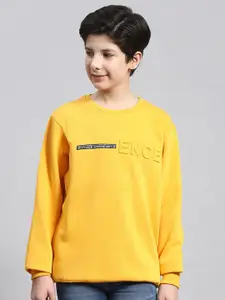 Monte Carlo Boys Typography Printed Cotton Pullover Sweatshirt