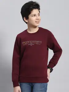 Monte Carlo Boys Typography Printed Long Sleeve Pullover Sweatshirt