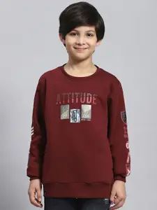 Monte Carlo Boys Typography Printed Pullover Sweatshirt