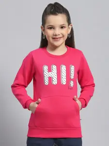 Monte Carlo Girls Typography Printed Long Sleeves Pullover Sweatshirt