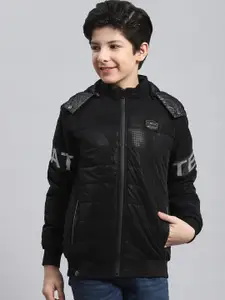 Monte Carlo Boys Typography Printed Hooded Lightweight Padded Jacket