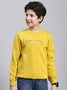 Monte Carlo Boys Typography Printed Cotton Pullover Sweatshirt