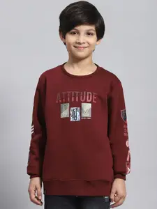 Monte Carlo Boys Typography Printed Cotton Sweatshirt