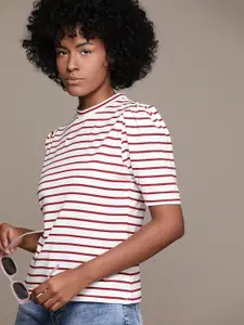 The Roadster Lifestyle Co. Striped Puff Sleeve Top