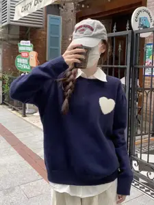 StyleCast Girls Navy Blue Round Neck Top