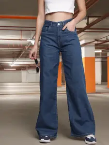 The Roadster Life Co. Women Wide Leg High-Rise Stretchable Jeans