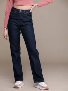 The Roadster Life Co. Women Straight Fit High-Rise Stretchable Jeans