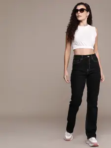The Roadster Life Co. Women Straight Fit High-Rise Stretchable Jeans