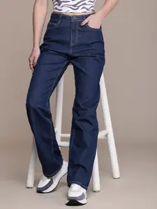 The Roadster Life Co. Women Straight Fit High-Rise Clean Look Stretchable Jeans