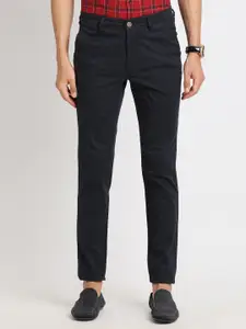 Turtle Men Striped Smart Tapered Fit Cotton Regular Trouser