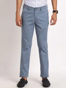 Turtle Men Mid-Rise Geometric Printed Smart Tapered Fit Chinos Trousers