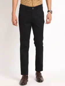 Turtle Men Striped Smart Tapered Fit Cotton Regular Trouser