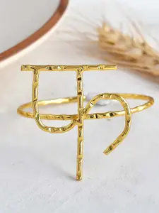 ZURII Women Gold-Toned Brass Handcrafted Brass-Plated Bangle-Style Bracelet