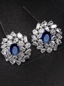KARATCART Blue Floral Studs Earrings