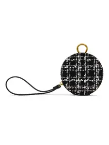 MIRAGGIO Tweed Mini Round Coin Pouch/Bag Charm