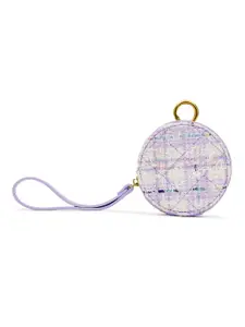 MIRAGGIO Tweed Mini Round Coin Pouch/Bag Charm