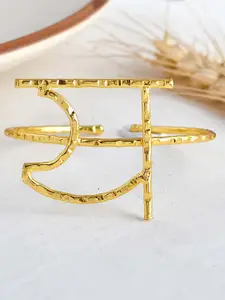ZURII Women Gold-Toned Brass Handcrafted Brass-Plated Bangle-Style Bracelet