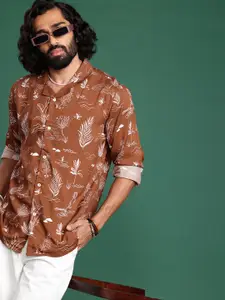 Sangria Tropical Printed Casual Shirt