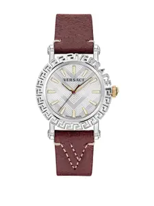 Versace Men White Brass Dial & Red Straps Analogue Watch VE6D00123