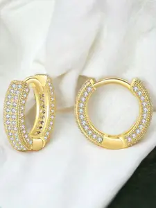 Jewels Galaxy Gold-Toned Circular Hoop Earrings